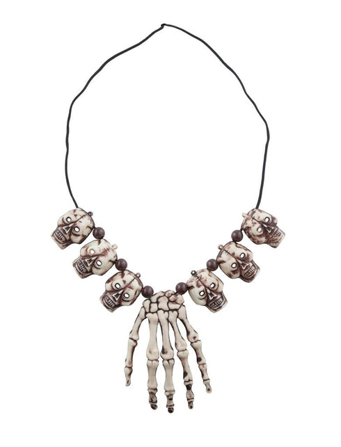 Funny Fashion Halsketting met schedeltjes en handje