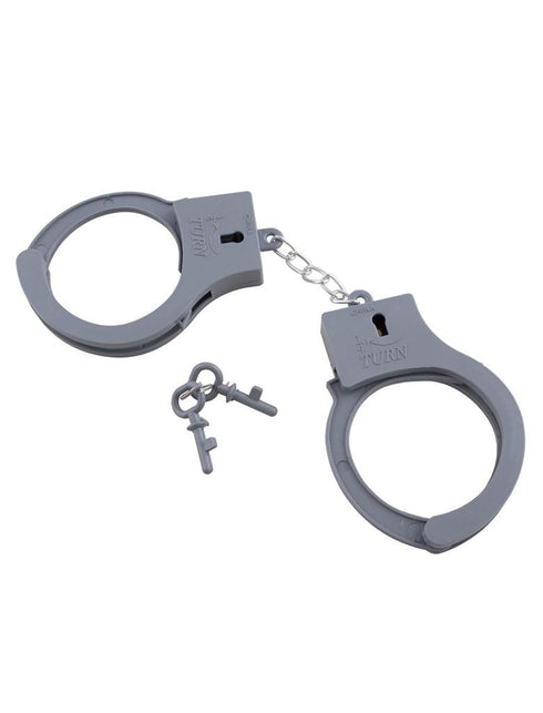 Funny Fashion Handboeien politie grijs pvc