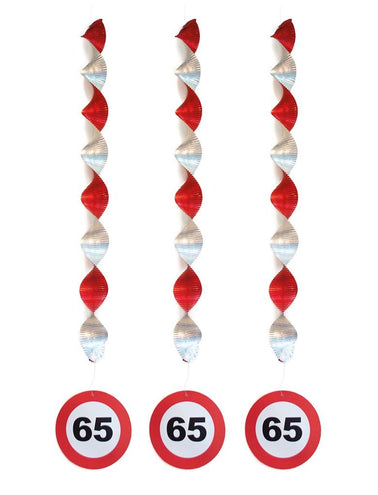 Funny Fashion Hangdecoratie 65 jaar versiering verkeersbord