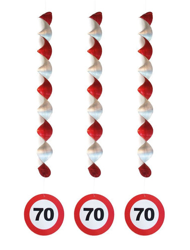 Funny Fashion Hangdecoratie 70 jaar versiering verkeersbord