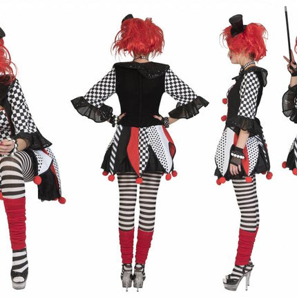 Funny Fashion Harlekijn Jester pak dames