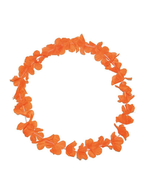 Funny Fashion Hawaii bloemenkrans oranje