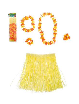 Funny Fashion Hawaii geel met accessoires