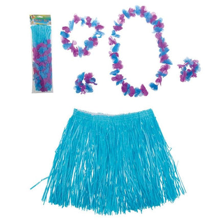 Funny Fashion Hawaii rok blauw met accessoires