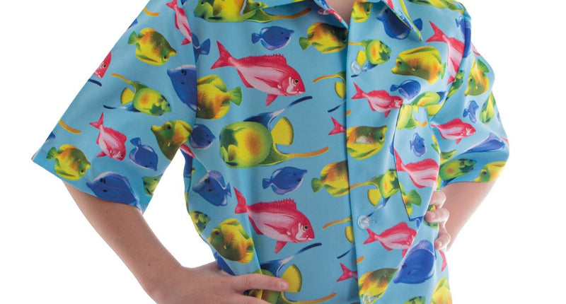 Funny Fashion Hawaii shirt Daan met vis print kinderen