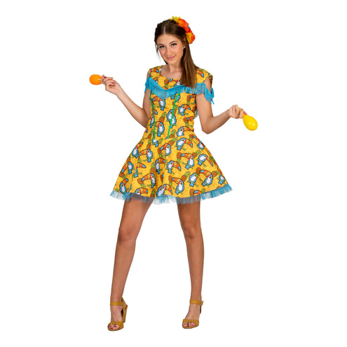 Funny Fashion Hawaiiaanse  jurk Marit met toekan print