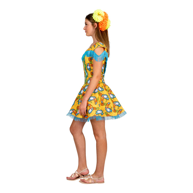 Funny Fashion Hawaiiaanse  jurk Marit met toekan print