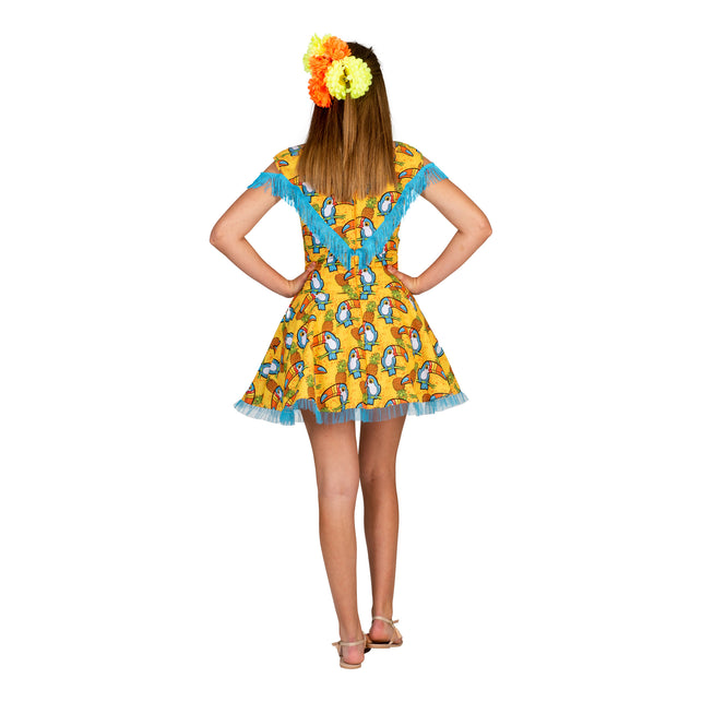 Funny Fashion Hawaiiaanse  jurk Marit met toekan print