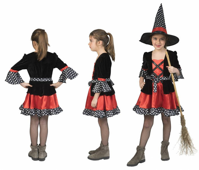 Funny Fashion Heksen jurk Polka Dotty meisje