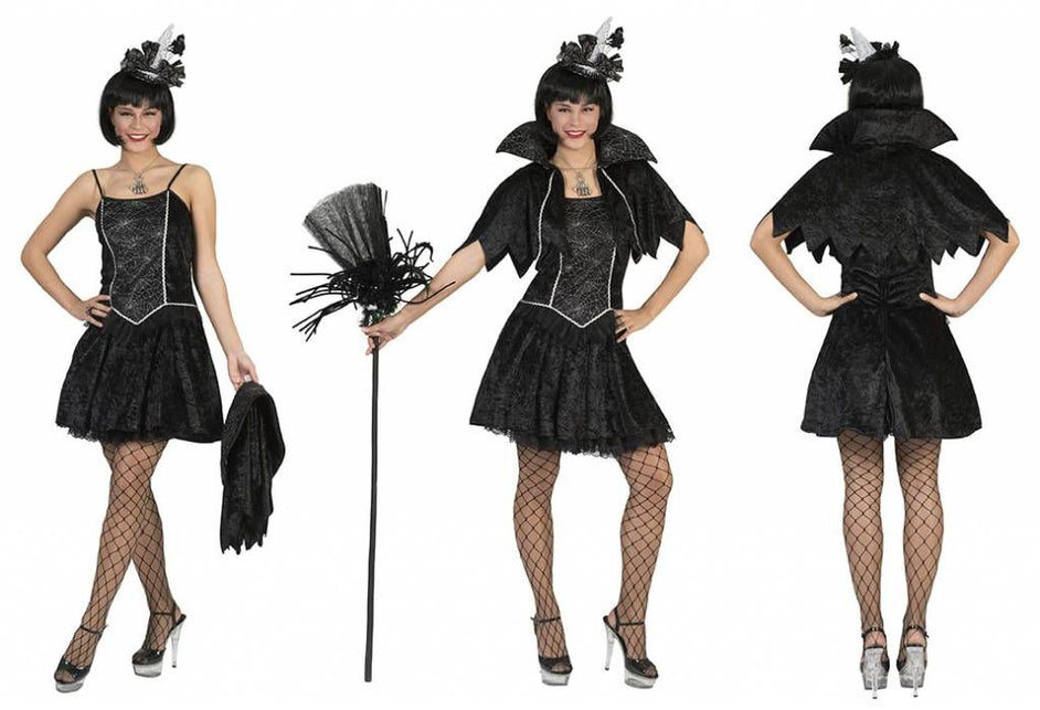 Funny Fashion Heksen jurk Spinnenweb dame Angela