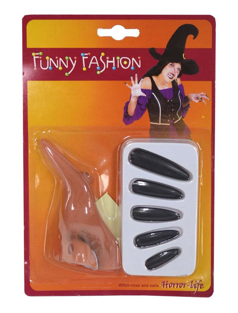 Funny Fashion Heksen neus en zwarte nagels