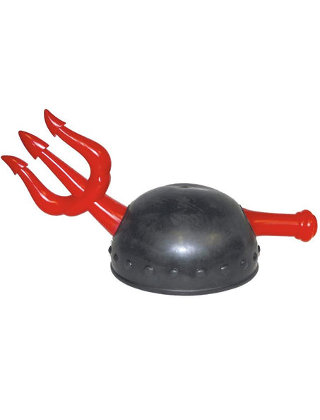 Funny Fashion Helm zwart met rode drietand