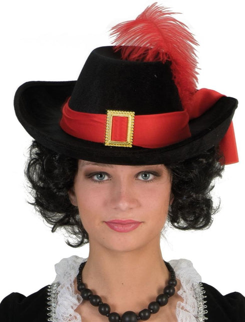 Funny Fashion Hoed met veer musketier