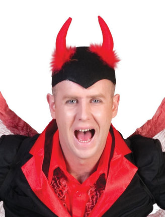 Funny Fashion Hoed zwart rode duivelshorens