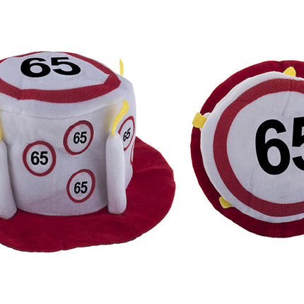 Funny Fashion Hoge hoed 65 jaar met verkeersborden