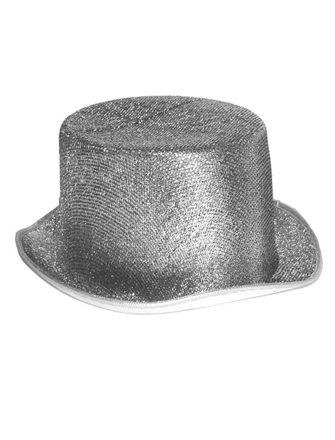 Funny Fashion Hoge hoed glitter zilver