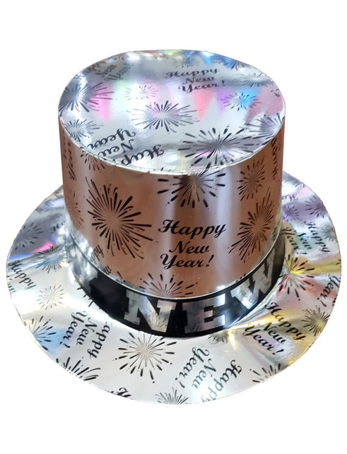 Funny Fashion Hoge hoed happy New Year zilver