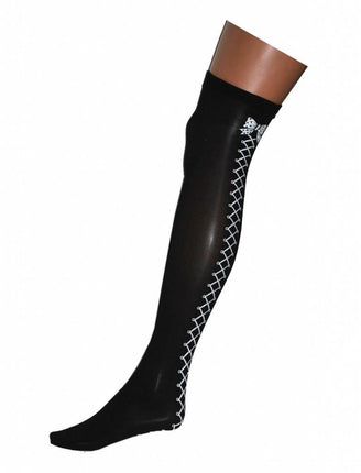 Funny Fashion Hoge kousen met witte strik
