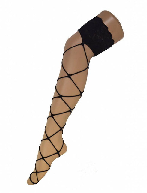 Funny Fashion Hoge kousen zwart mega maas