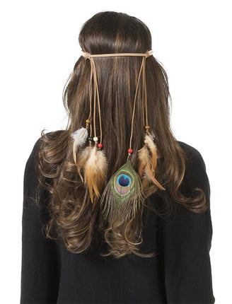 Funny Fashion Indianen hoofdband Tess met veertjes