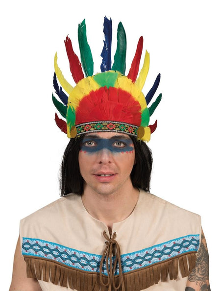 Funny Fashion Indianentooi Noshi met gekleurde veren