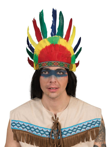 Funny Fashion Indianentooi Noshi met gekleurde veren