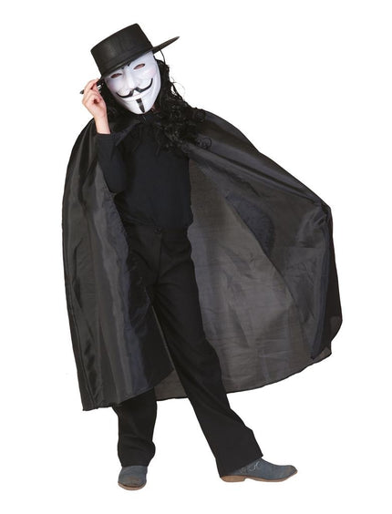 Funny Fashion Kindercape zwart Nylon