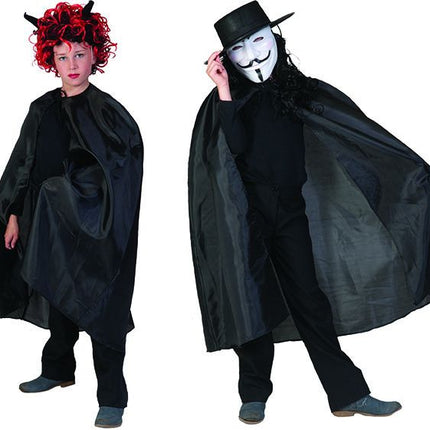 Funny Fashion Kindercape zwart Nylon