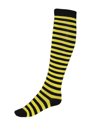 Funny Fashion Kniekousen zwart geel 50cm