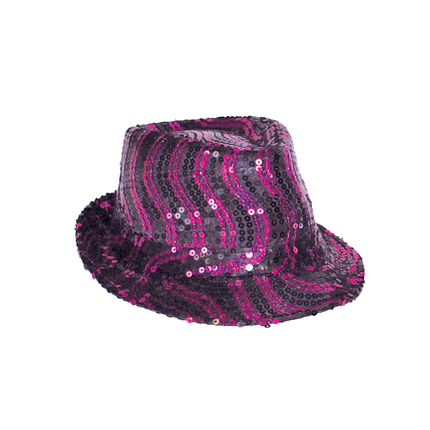 Funny Fashion Kojak hoed met goud zwarte pailleten