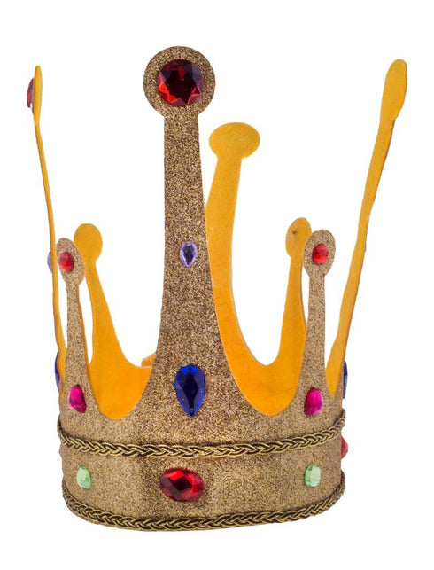 Funny Fashion Koningskroon met glitter goud
