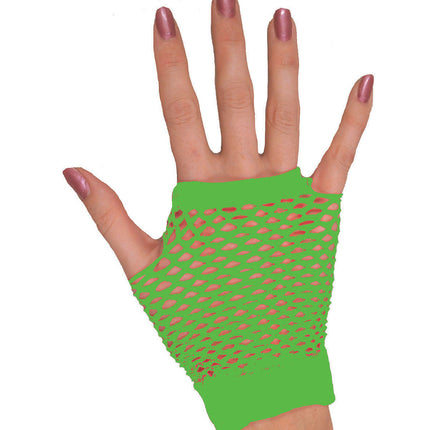 Funny Fashion Korte vingerloze nethandschoenen Evi neon groen