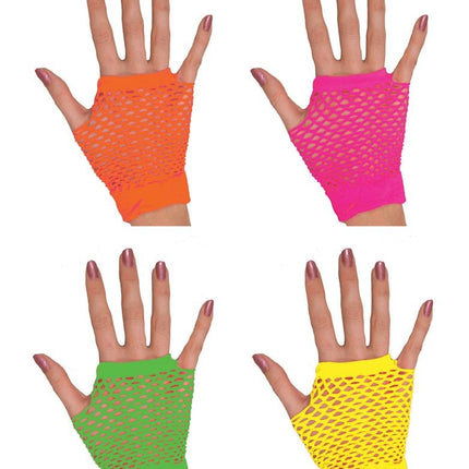Funny Fashion Korte vingerloze nethandschoenen Evi neon groen
