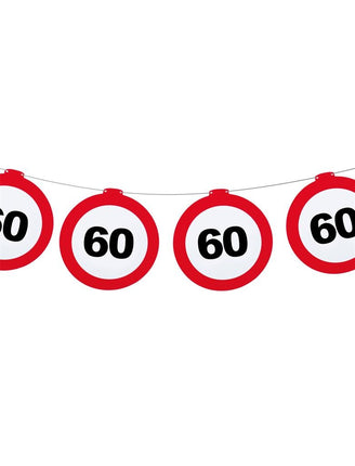 Funny Fashion Leeftijd slinger 60 jaar met verkeersbord 12mtr.