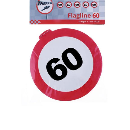 Funny Fashion Leeftijd slinger 60 jaar met verkeersbord 12mtr.