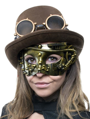 Funny Fashion Masker steampunk goud
