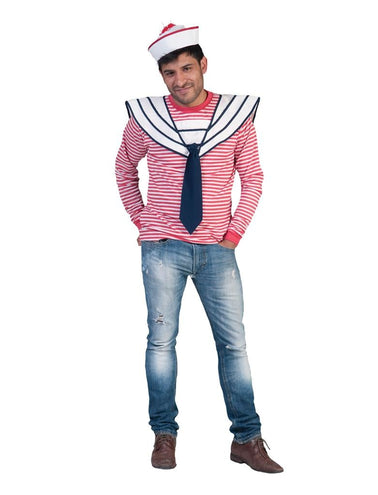 Funny Fashion Matrozenkraag met stropdas wit blauw