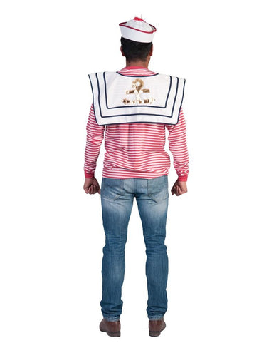Funny Fashion Matrozenkraag met stropdas wit blauw