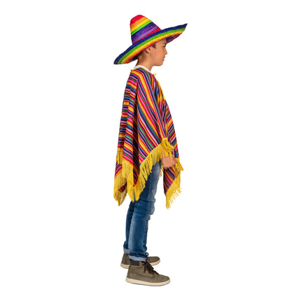 Funny Fashion Mexicaanse poncho Tequila kinderen