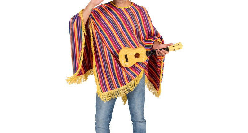 Funny Fashion Mexicaanse Poncho Tequila Sunrise