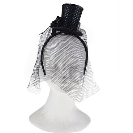 Funny Fashion Mini hoge hoed met voile