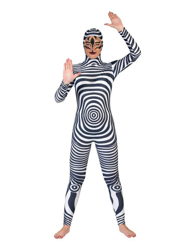 Funny Fashion Mooie zebra catsuit kostuum