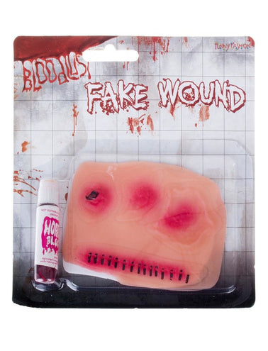 Funny Fashion Nep wond met nep bloed griezel party