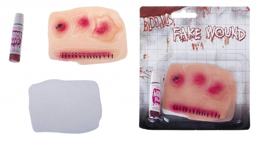 Funny Fashion Nep wond met nep bloed griezel party