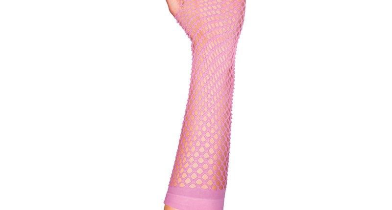 Funny Fashion Net handschoenen lang roze