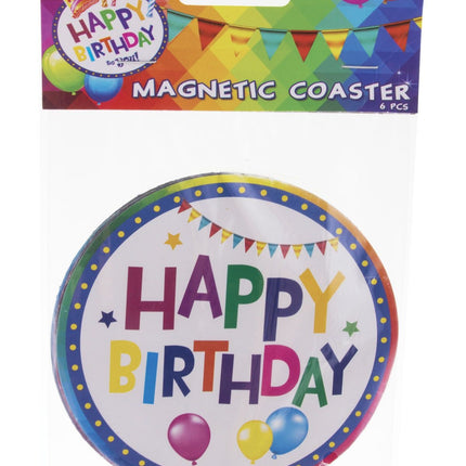 Funny Fashion Onderzetters Happy Birthday 12cm