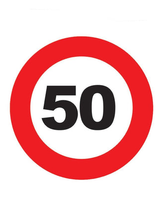 Funny Fashion Onderzetters verkeersbord 50 jaar