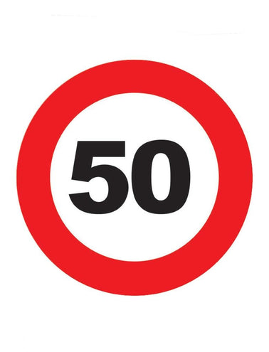 Funny Fashion Onderzetters verkeersbord 50 jaar