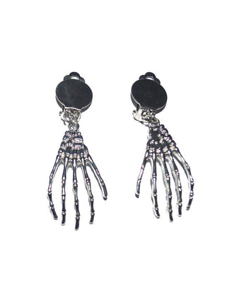 Funny Fashion Oorbellen met handen skelet voor heks