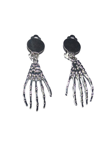 Funny Fashion Oorbellen met handen skelet voor heks